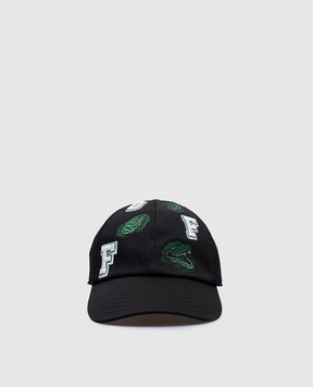 Off-White Black Crorco cap with logo patches OMLA049S25FAB007