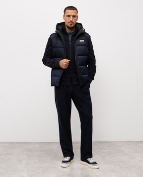 Be Florence Blue down vest with logo BE24M9