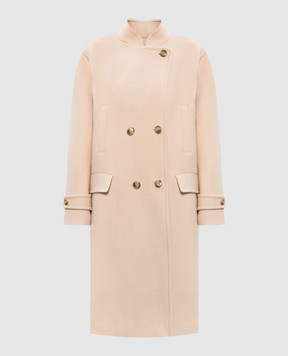 Yves Salomon Beige double-breasted coat made of wool 25WYM03900LACA