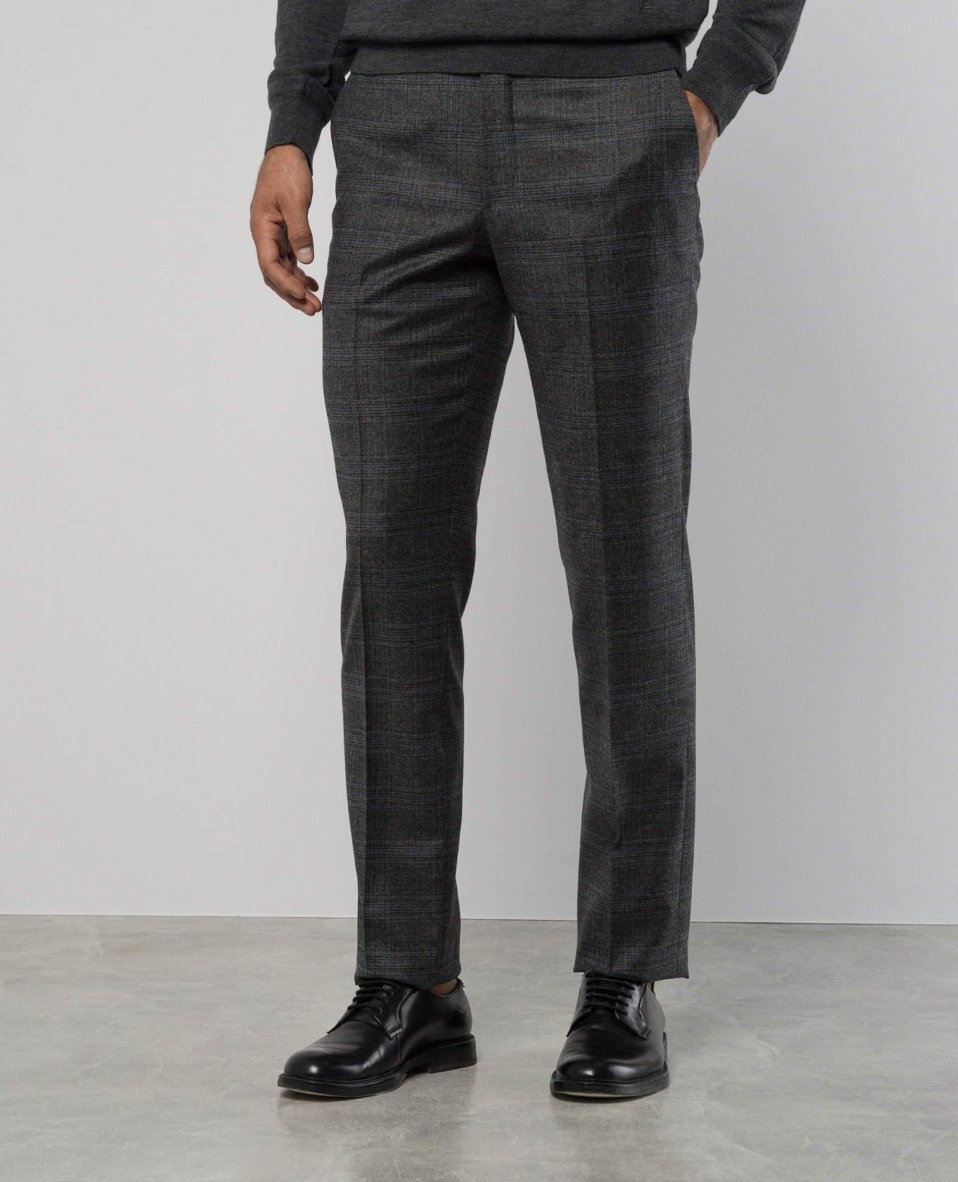 

Gray checkered wool and cashmere pants ISAIA, Grey