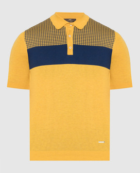 Enrico Mandelli Yellow polo in a geometric pattern A8K0085391