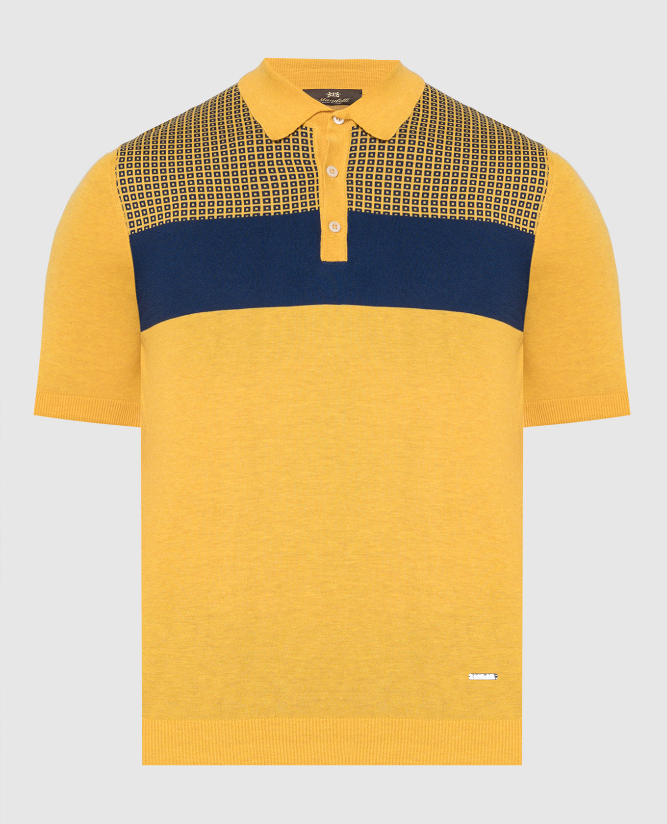 

Yellow polo in a geometric pattern Enrico Mandelli