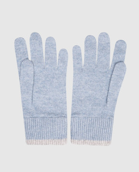 Brunello Cucinelli Children's blue cashmere gloves B22M90100B