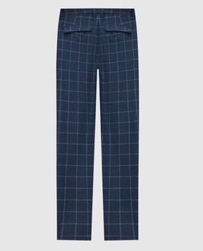 Altatensione Blue checked wool pants CALCETTO2497M
