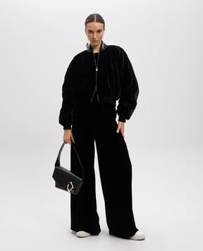 The Andamane TARA black velor palazzos TM160443ATNP172