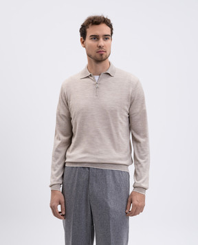 Enrico Mandelli Beige wool polo shirt 2K036A5422