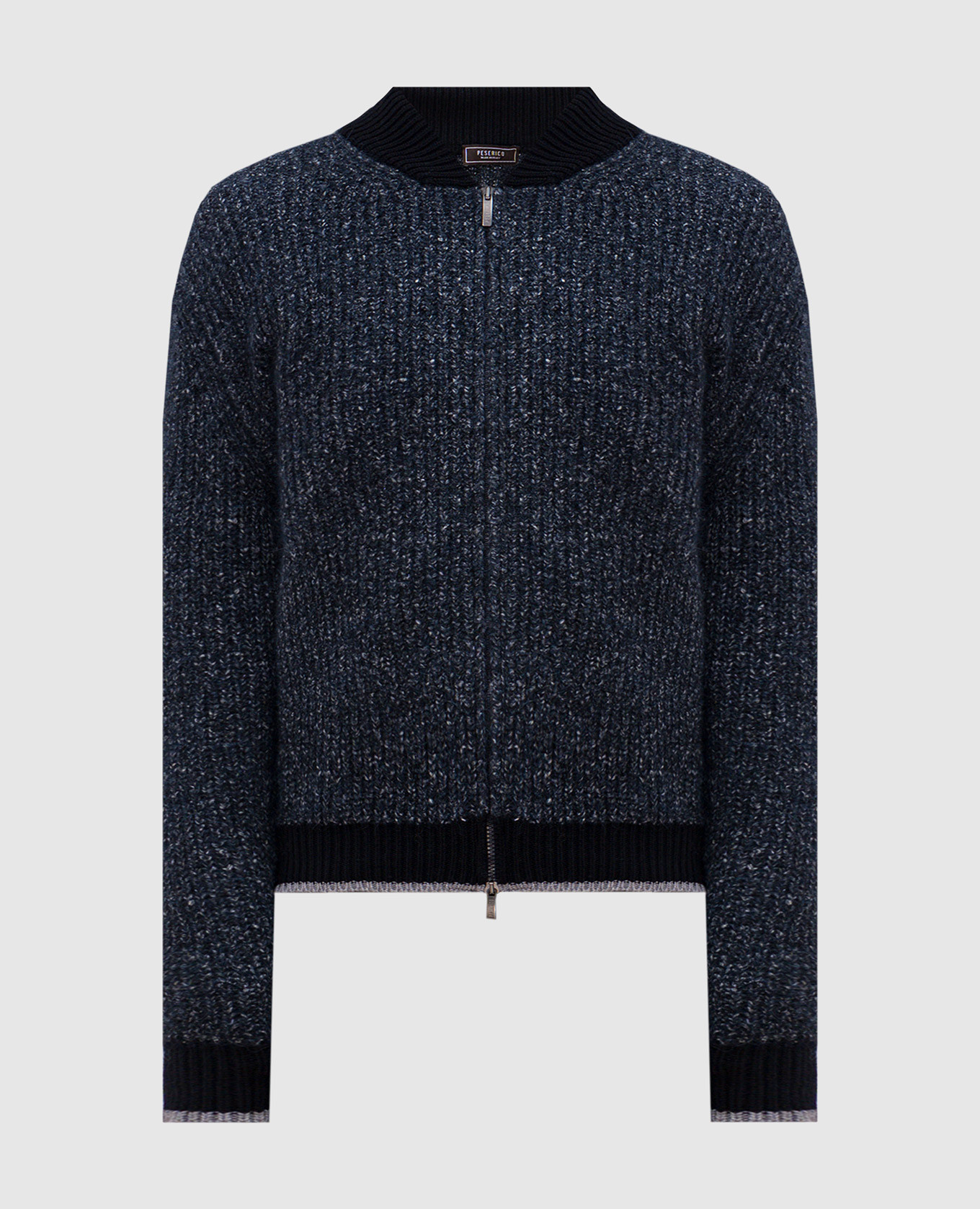 

Blue melange wool and cashmere cardigan Peserico