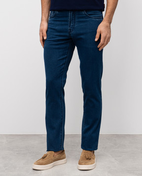 Scissor Scriptor Blue Costantino jeans with logo embroidery COSTANTINOT24938S54