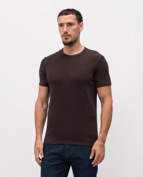 Tom Ford Brown T-shirt with logo patch T4M081040