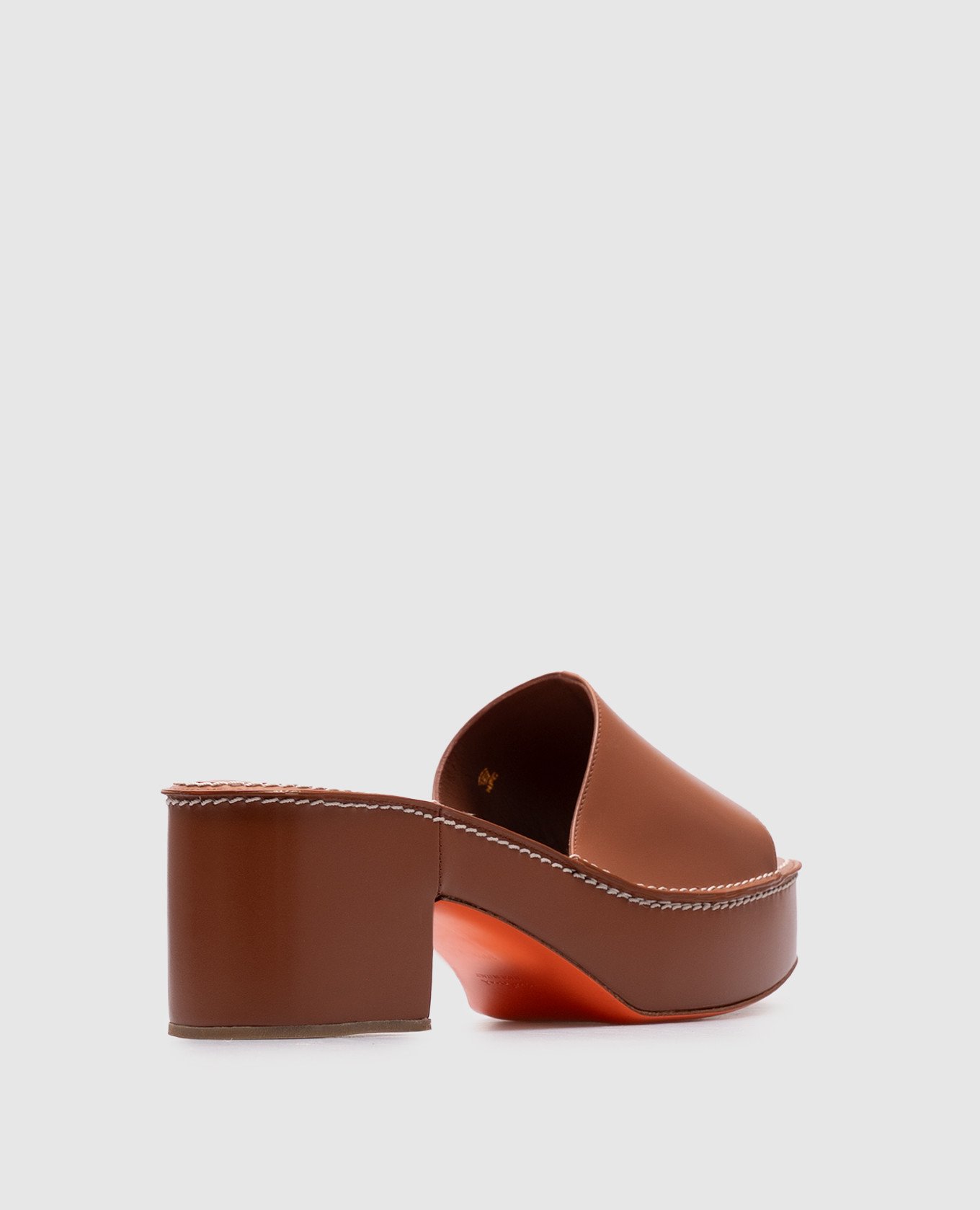 

Brown leather clogs Santoni