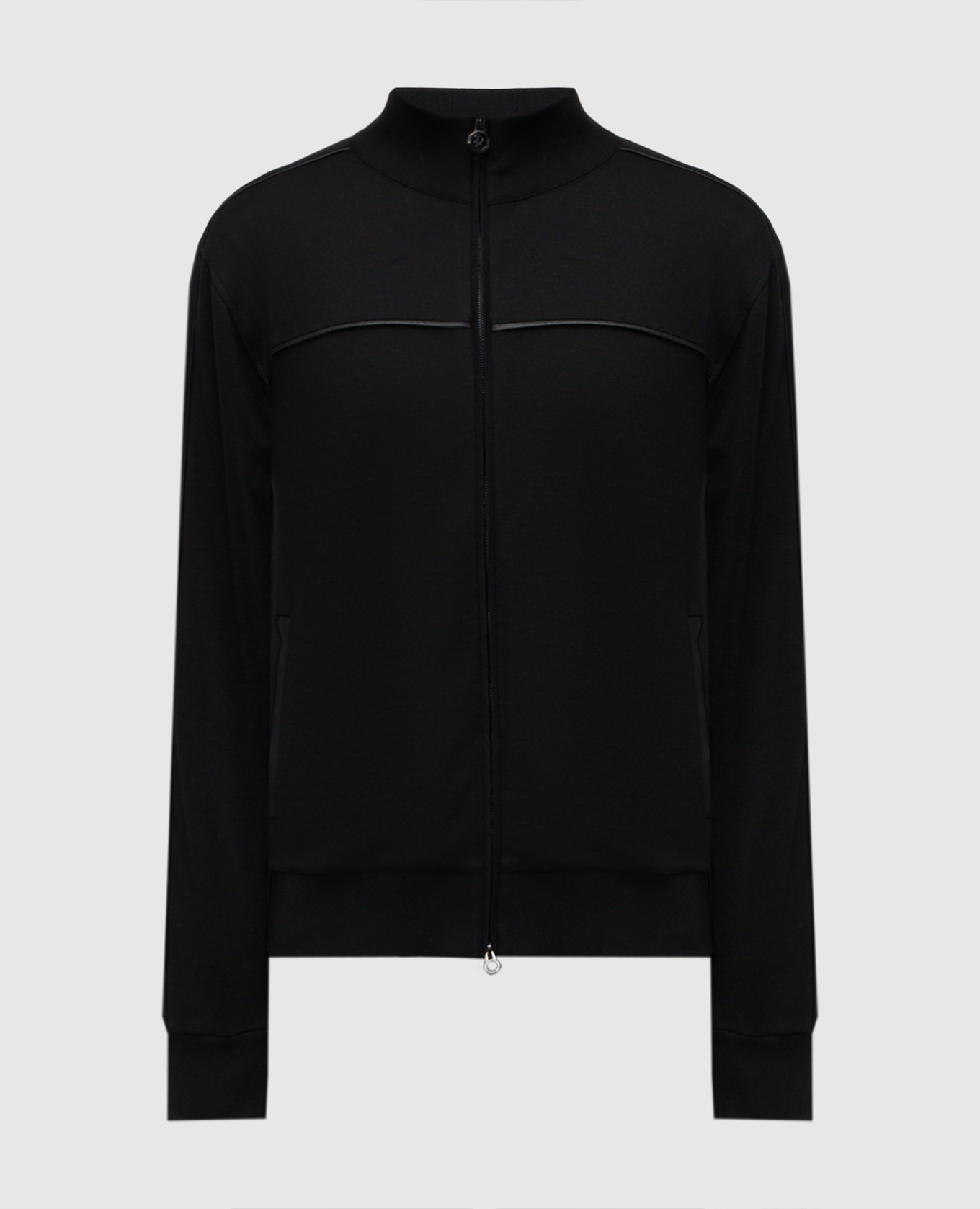 

Black sports jacket with silk and leather inserts Stefano Ricci
