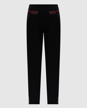Alexander McQueen Black pants made of wool with laces 486673