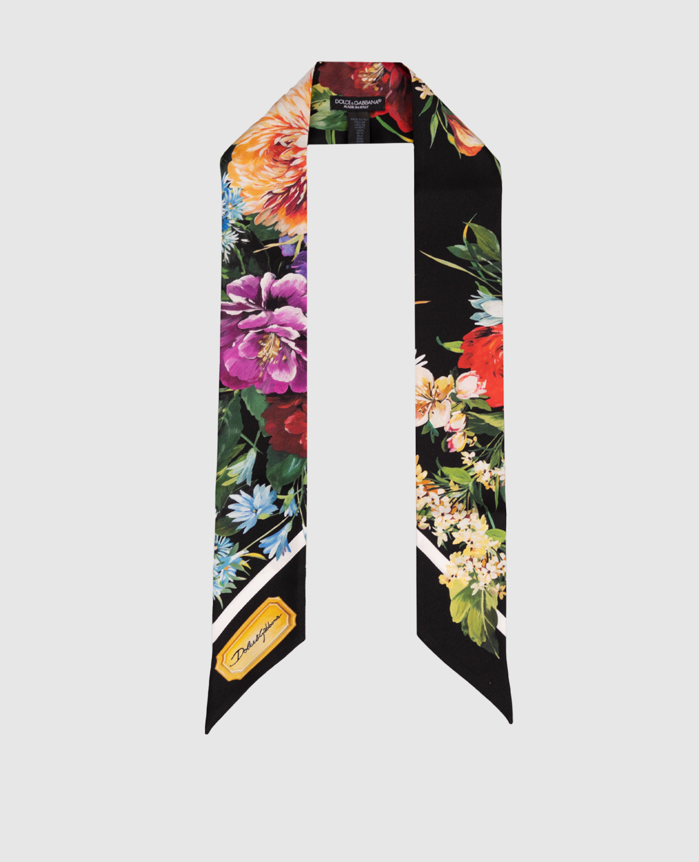 

Black printed silk twill ribbon Dolce&Gabbana