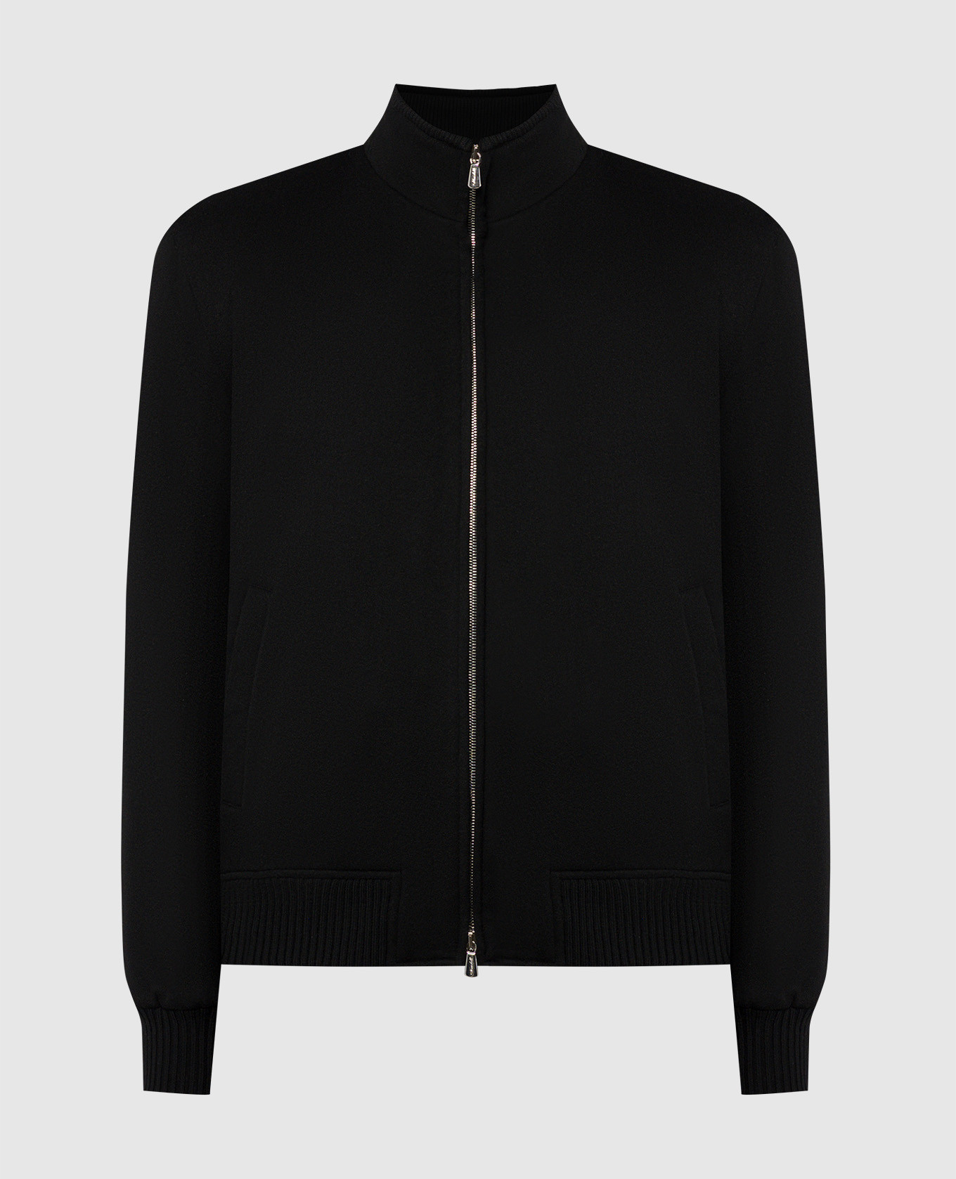 

Black cashmere jacket with logo embroidery Enrico Mandelli