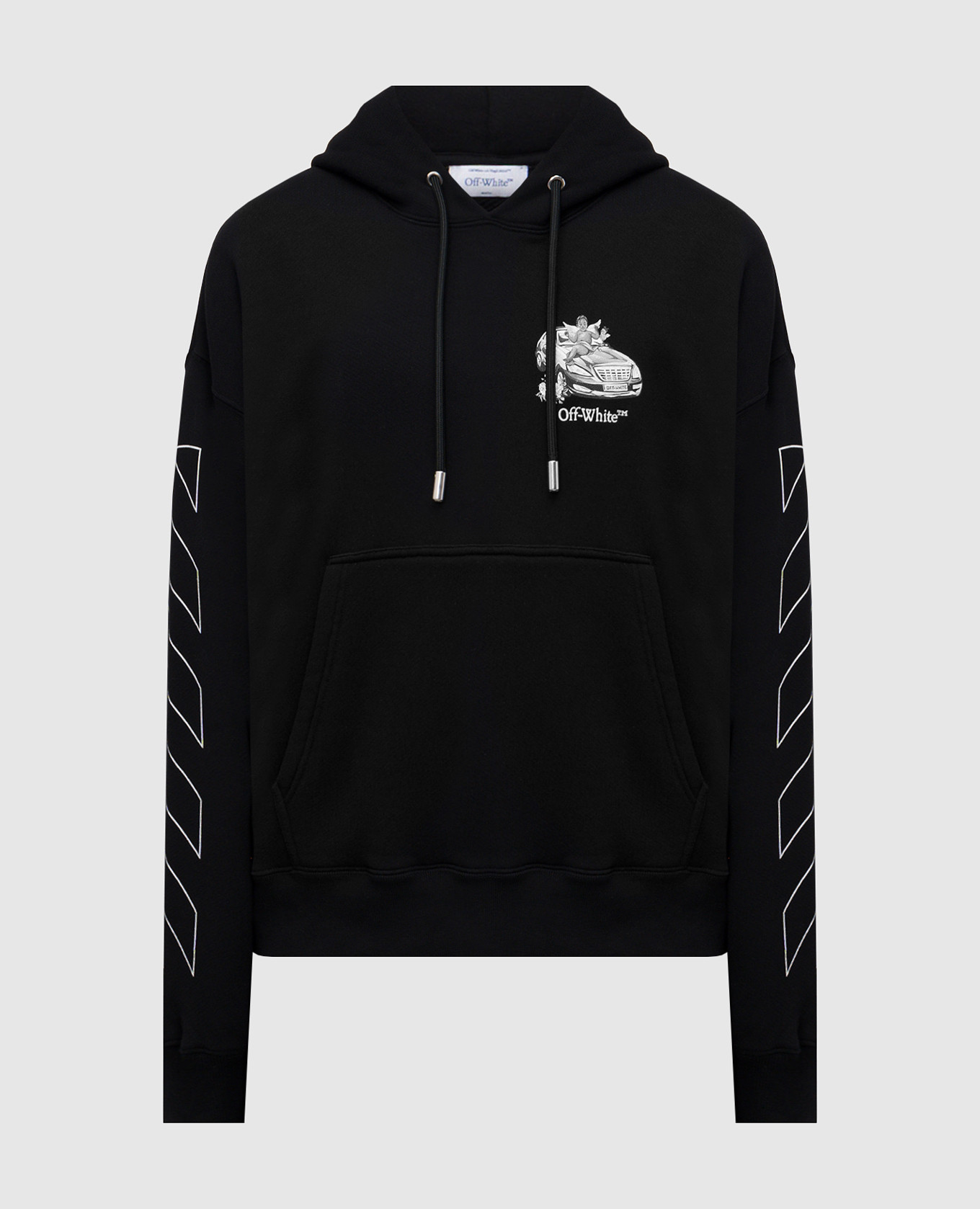 

Black Fresco embroidered hoodie Off-White