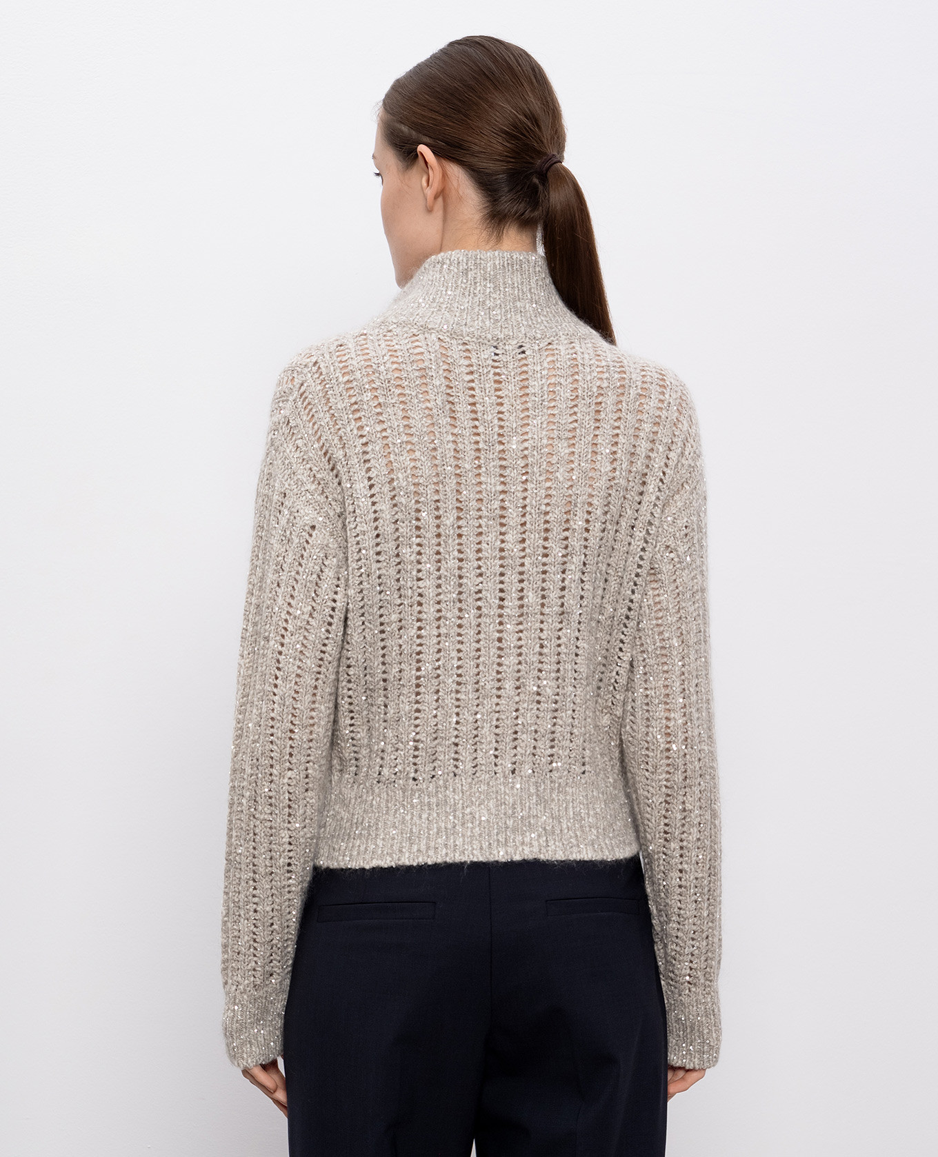 

Beige wool and cashmere cardigan with sequins Brunello Cucinelli