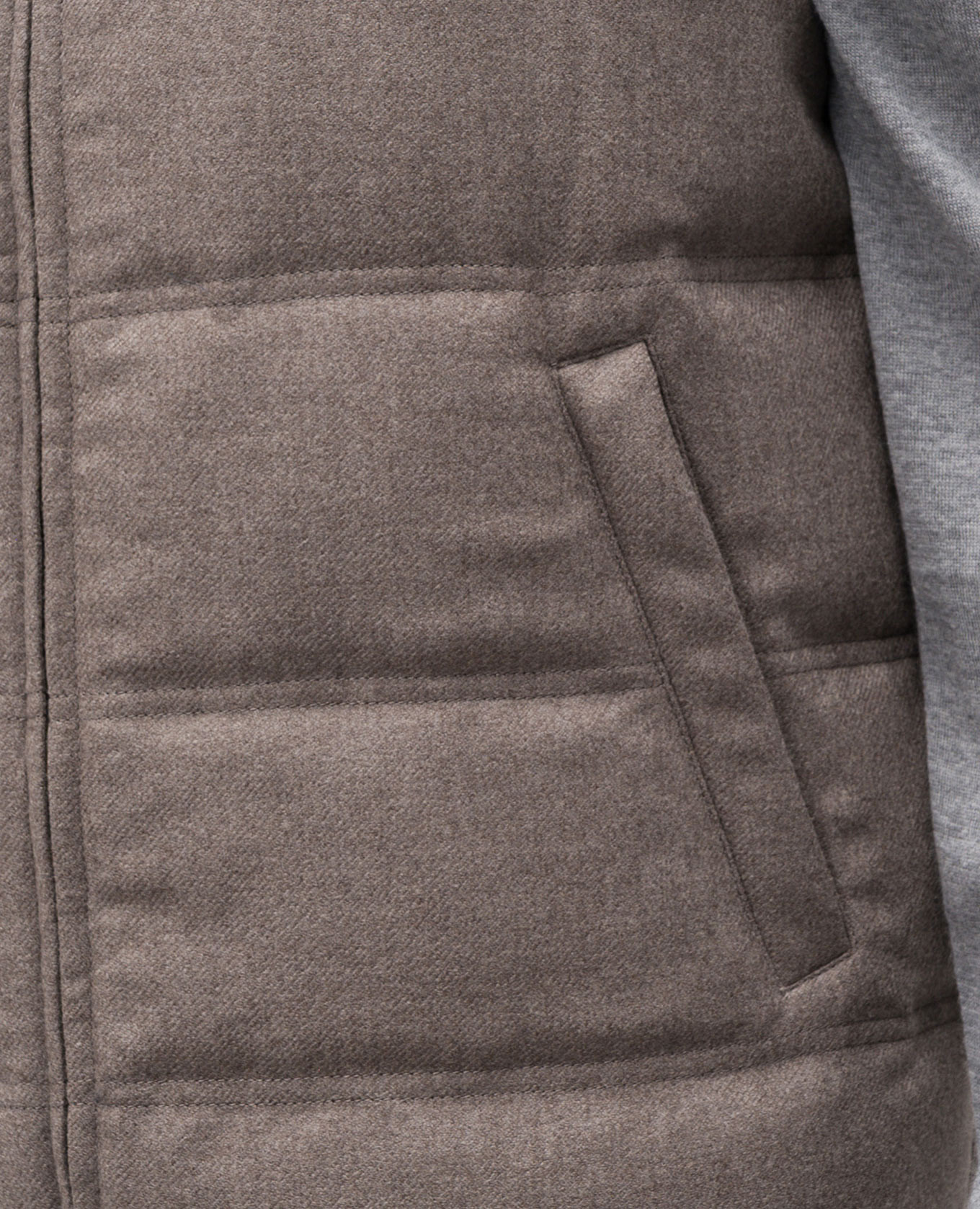 

Beige wool and cashmere down vest Enrico Mandelli