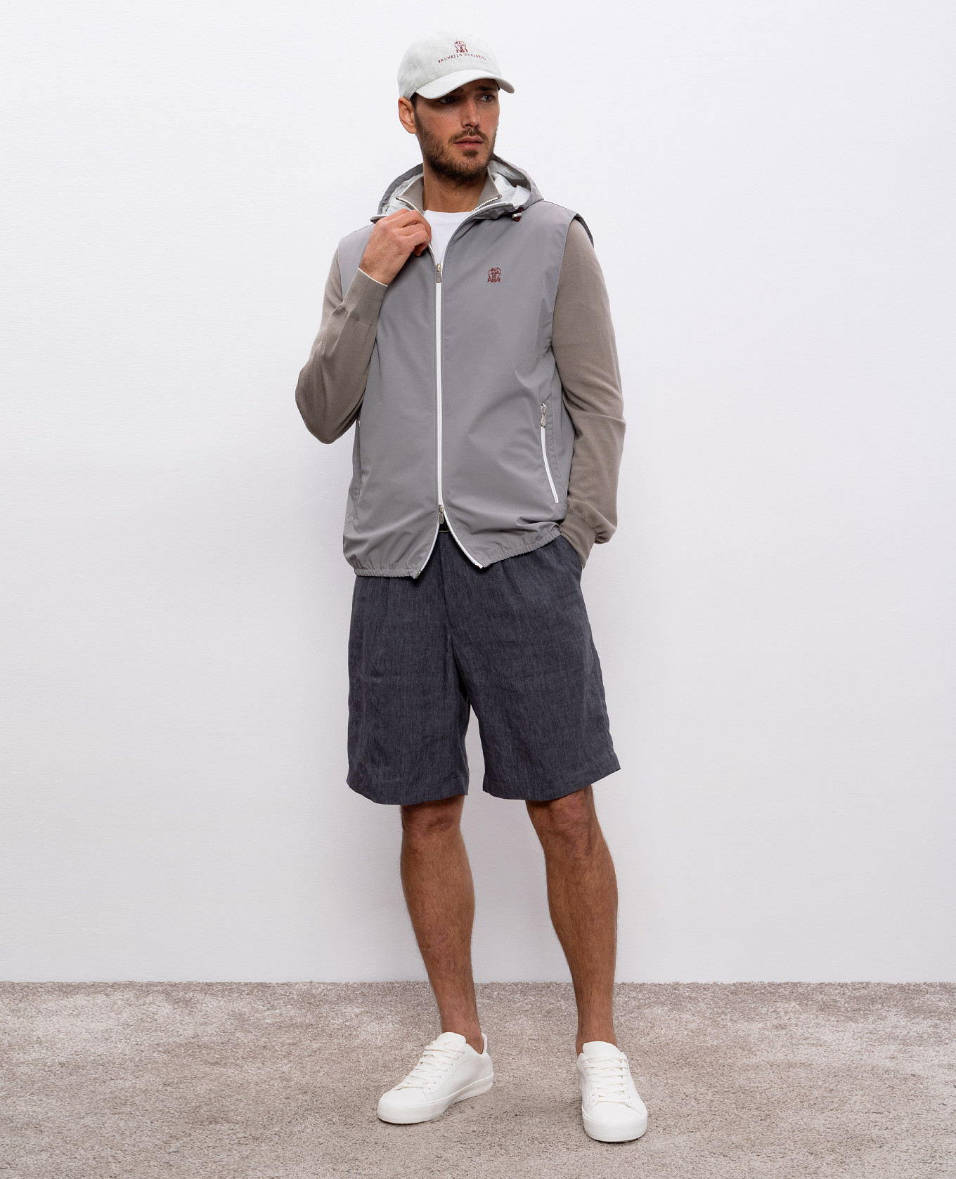 

Gray linen shorts Brunello Cucinelli, Grey