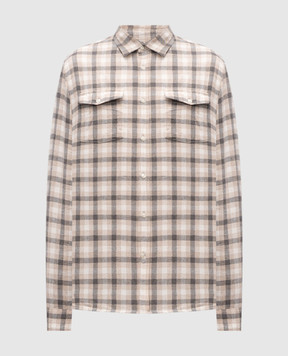 Woolrich Beige checkered shirt CFWOSI2011MRUT3180