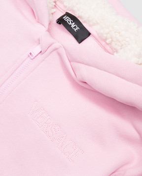 Versace Children's pink sports jacket with textured Medusa emblem 10183321A13003