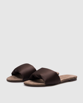 Peserico Brown flip-flops with puffy effect E39694C0CC527