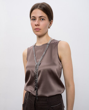 Peserico Gray necklace with monil chain S35492C0CC711