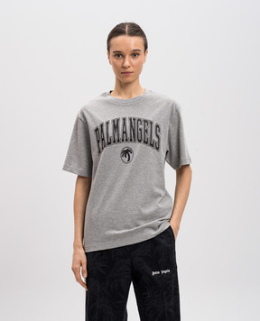 Palm Angels Grey T-shirt with logo print PMAA089S25JER001w