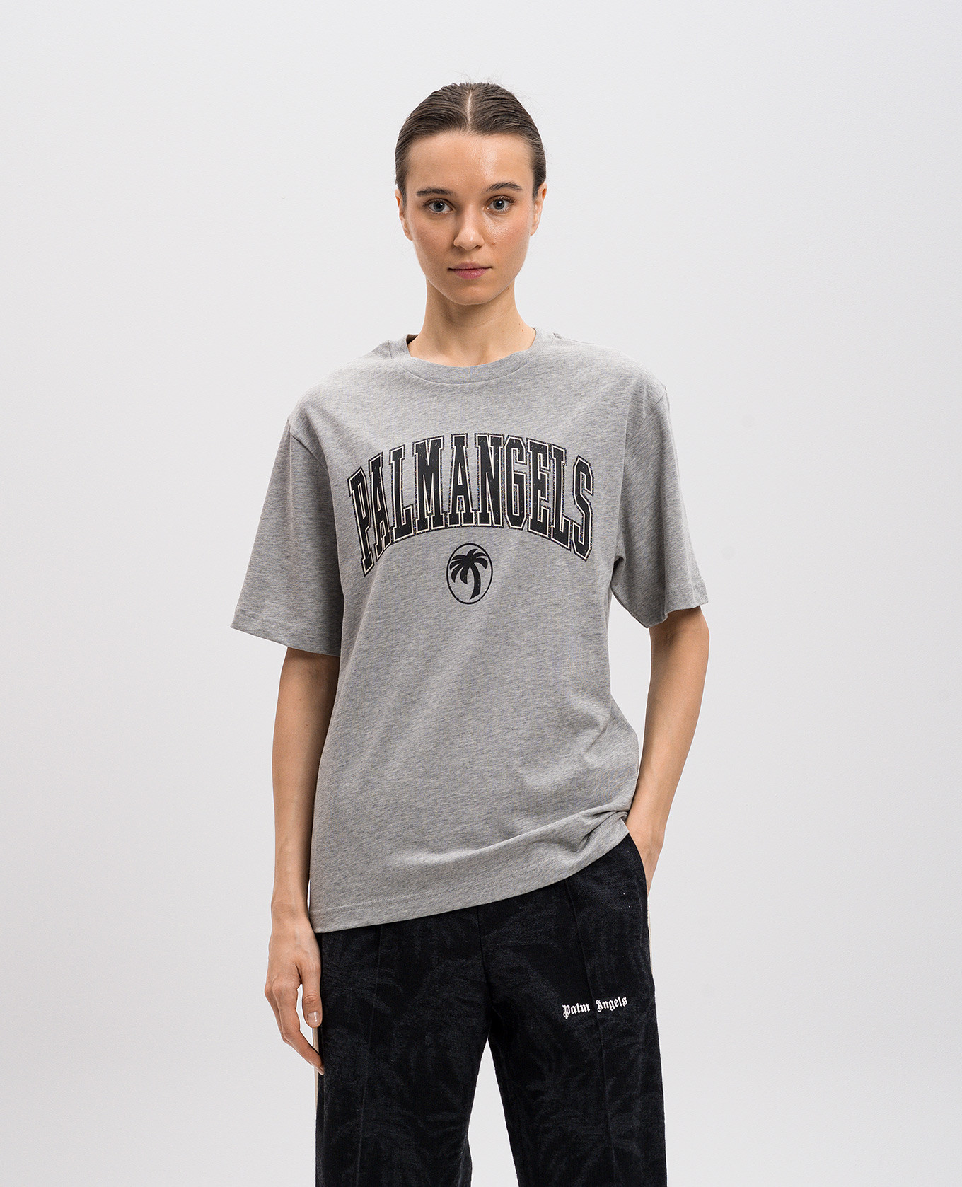 

Grey T-shirt with logo print Palm Angels