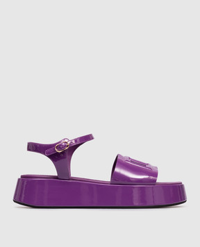 Dolce&Gabbana Children's purple patent leather sandals D11341A13283738