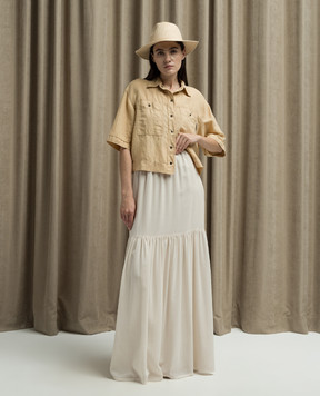 Max Mara Beige linen maxi skirt CAFILA
