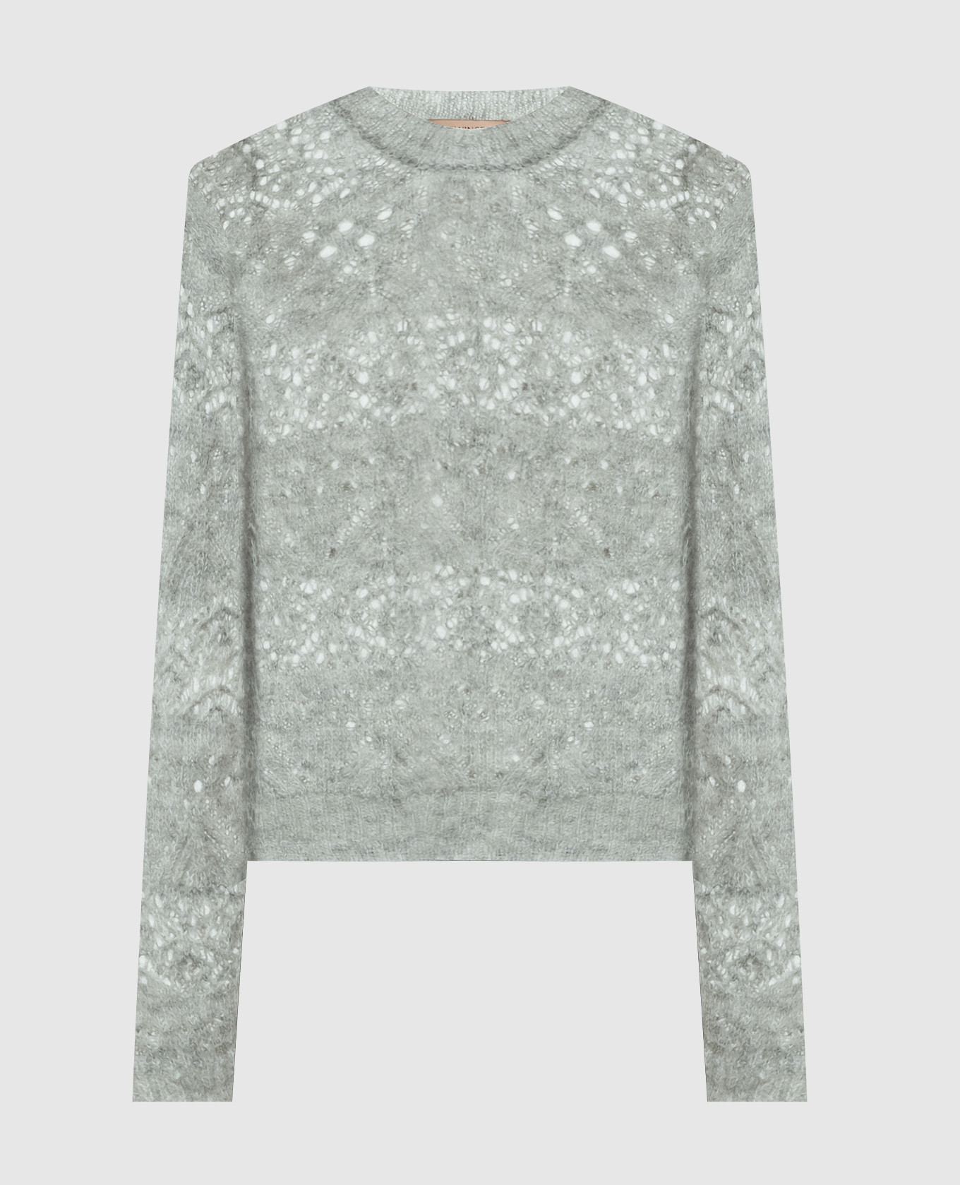 

Gray openwork sweater with wool Twinset, Grey