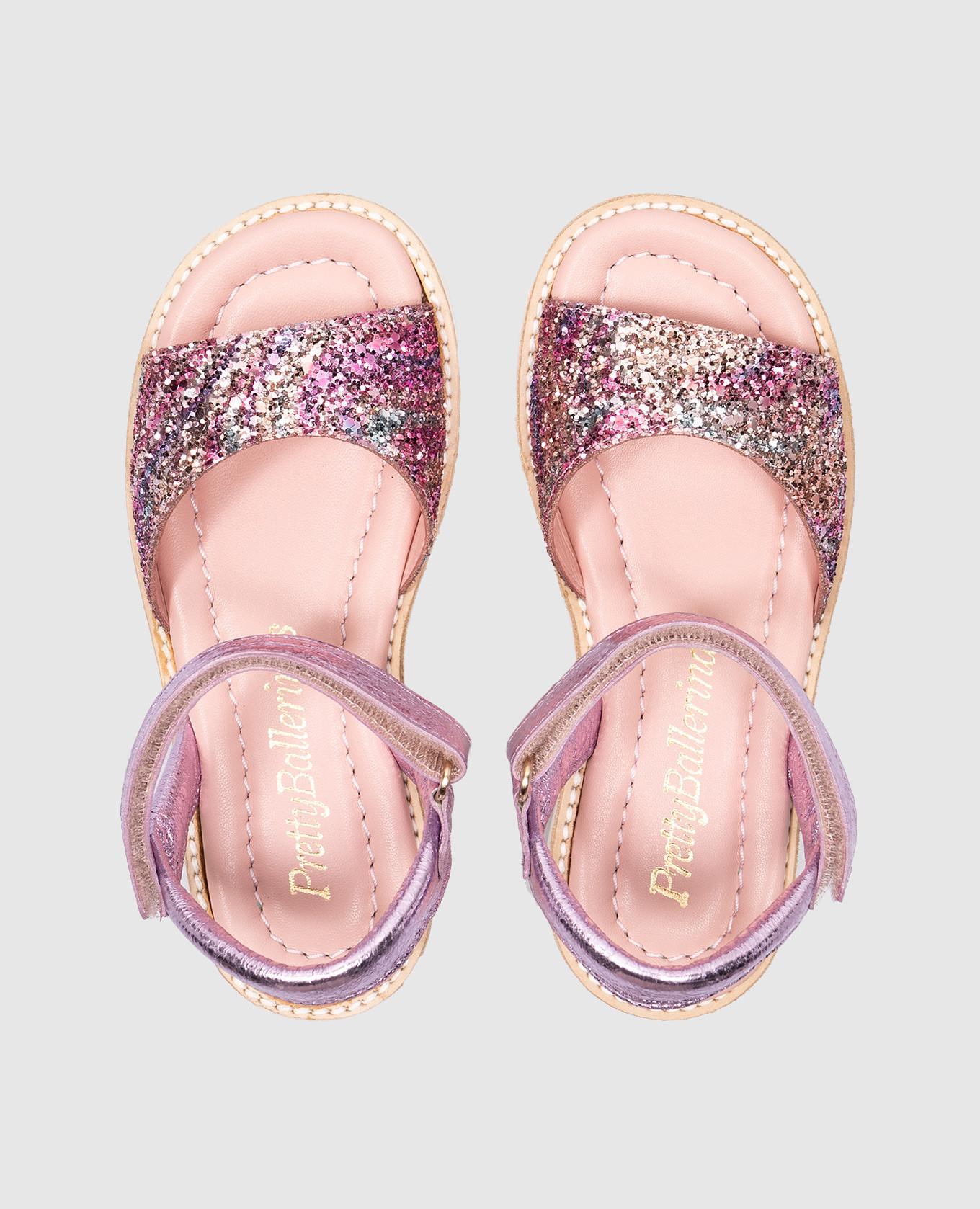 Children's purple combination sandals Esti with glitter Pretty Ballerinas 4