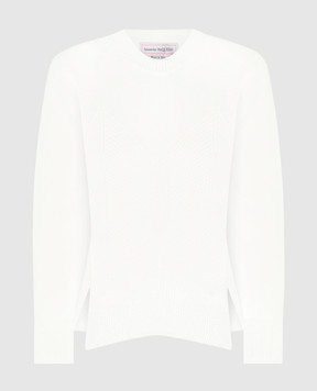 Alexander McQueen White wool and cashmere sweater 798349Q1BAP