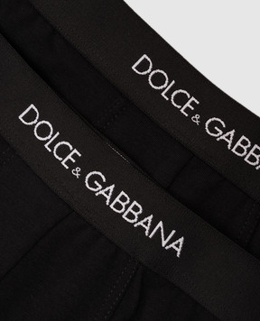 Dolce&Gabbana Children's set of black boxer shorts with logo L4J701ON00G
