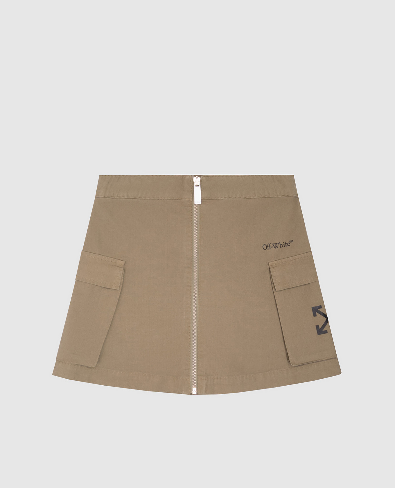 

Children's khaki mini skirt with Arrow print Off-White