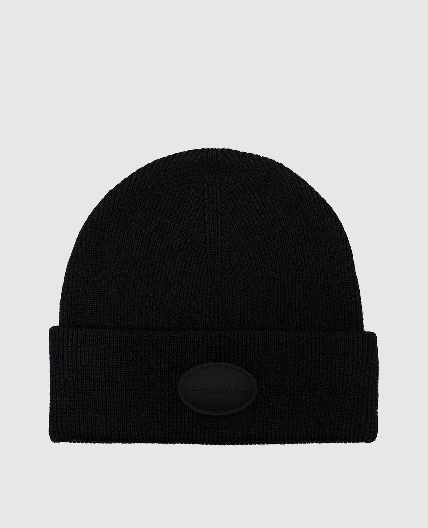 Black wool cap with logo patch Alexander Wang