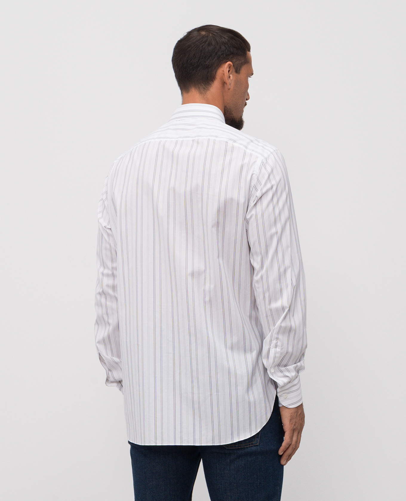 White shirt with a striped pattern ISAIA 5