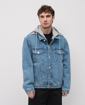 Vetements Blue denim jacket with logo embroidery UA66JA510N