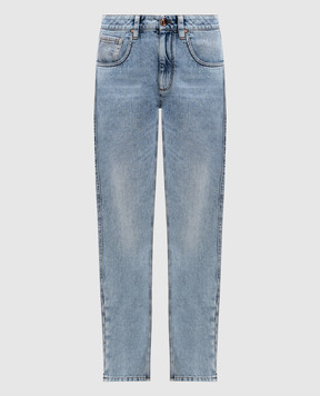 Brunello Cucinelli Blue jeans with a worn effect M0H72P5797