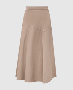 Simonetta Ravizza Beige leather midi skirt Times Square F05SK59L1