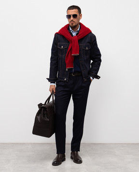 Brunello Cucinelli Blue wool and cashmere cardigan M2400106