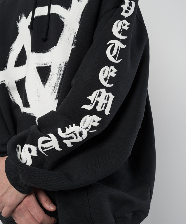 Vetements - Black hoodie with Anarchy print UE64HD700BW - shop