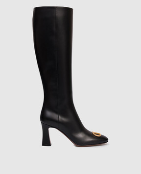 Valentino Black leather boots with logo 7W2S0ML1DSH