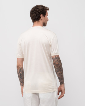 Dolce&Gabbana Beige silk T-shirt with logo G8ST1TFU75F