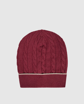 Brunello Cucinelli Children's burgundy cashmere hat B12M16599A