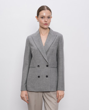 Peserico Gray double-breasted wool jacket S0169902581