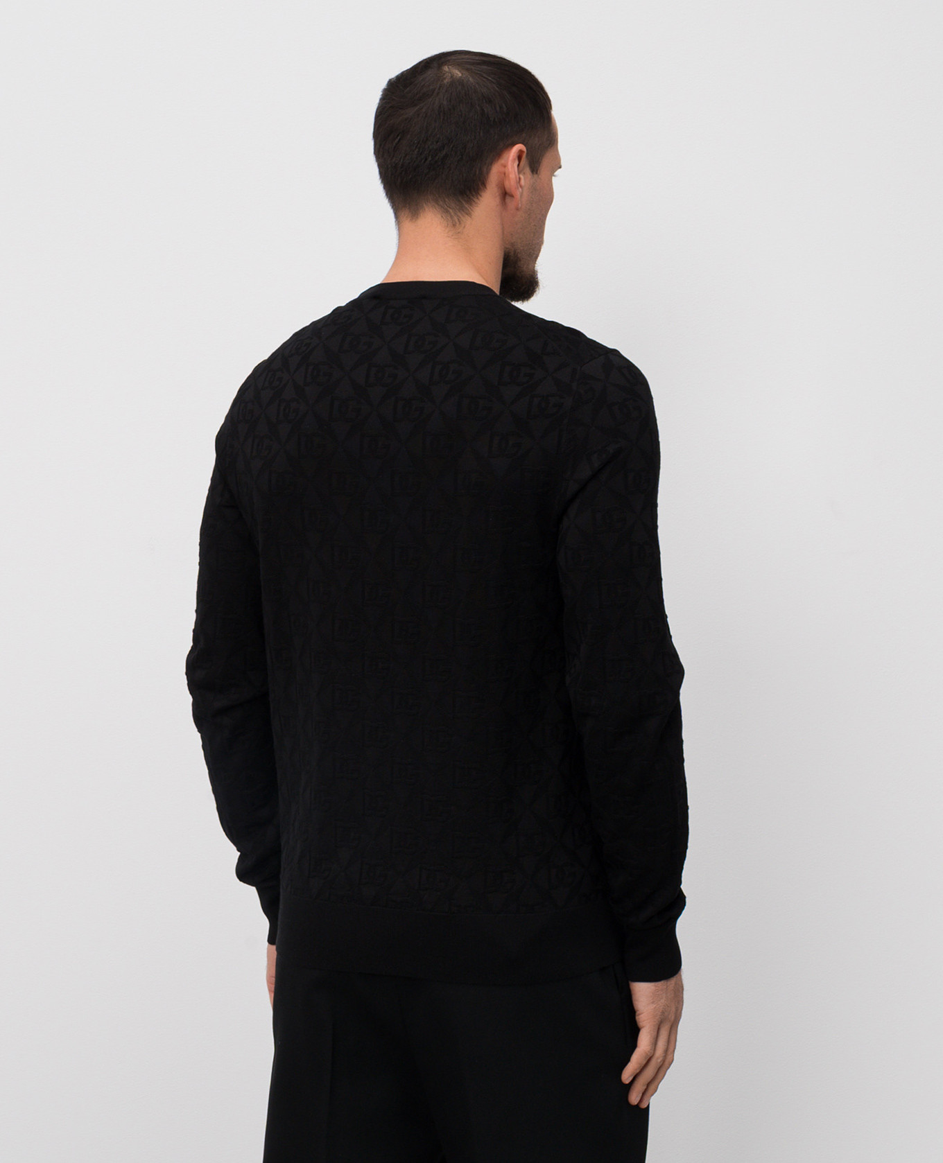 

Black silk jumper with monogram logo pattern Dolce&Gabbana
