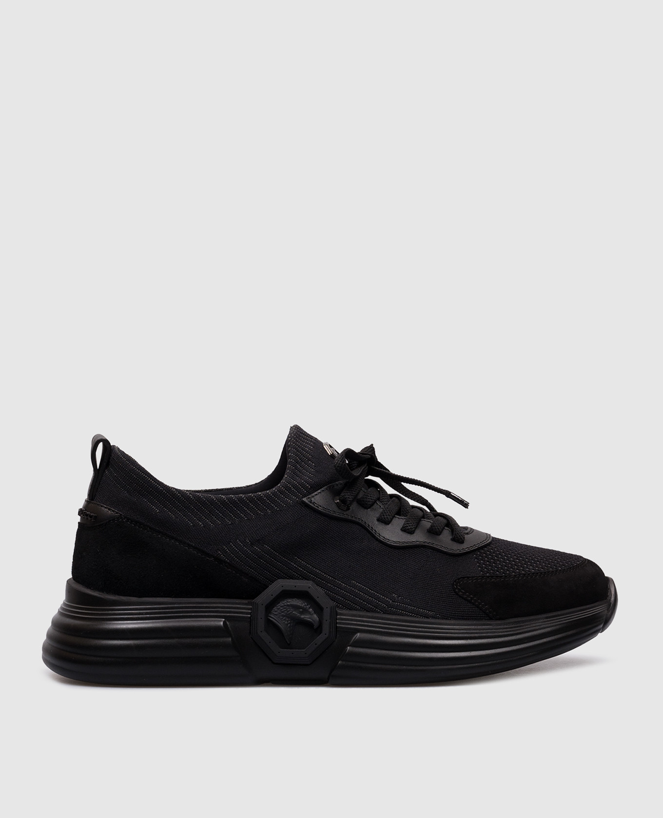 

Black combination sneakers with an image of an eagle's head Stefano Ricci