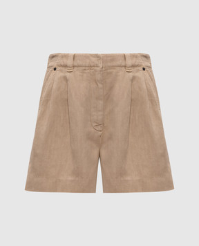 Brunello Cucinelli Pantaloncini di lino beige ML996P5761