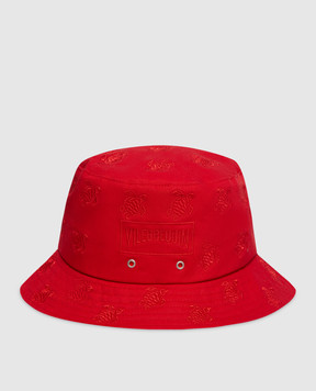Vilebrequin Red panama with embroidery OOMC4493